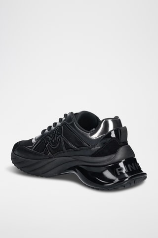 Leren Platform Sneakers - Zwart