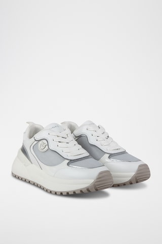 Kalfsleren Sneakers - Lichtgrijs