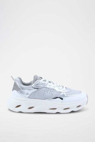 Kalfsleren Platform Sneakers - Lichtgrijs