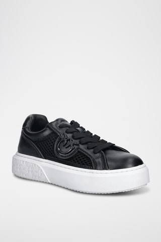 Leren Platform Sneakers - Zwart