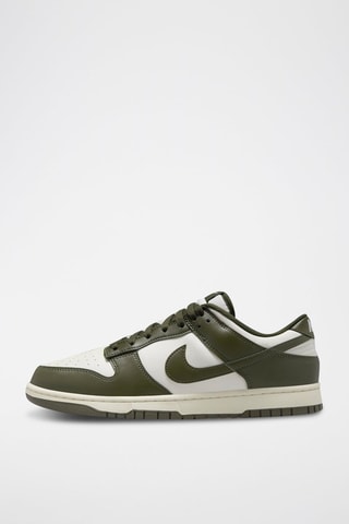 Nike Dunk Low Retro en cuir - Blanc et kaki