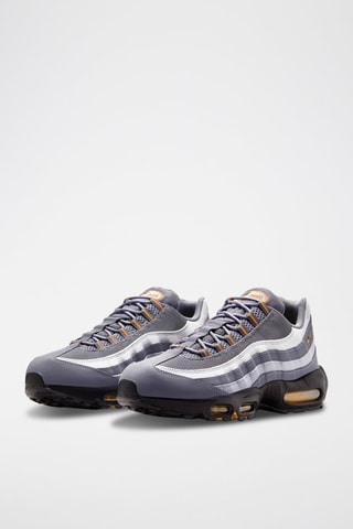 Nike Air Max 95 en cuir - Gris foncé et jaune