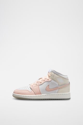 Air Jordan 1 Mid en cuir - Blanc et rose