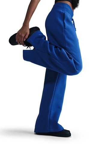 Pantalon ample polaire taille haute - Indigo