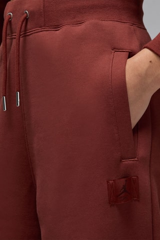 Pantalon ample polaire taille haute - Marron