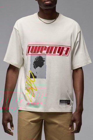 T-shirt oversize Michael Jordan - Blanc et rouge