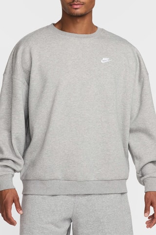 Sweat oversize polaire - Gris chiné