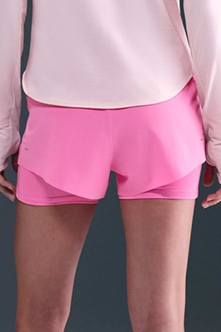 Short de running 2 en 1 Nike Swift - Rose poudré
