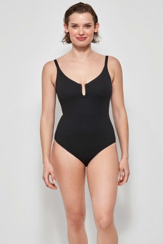 Costume intero con coppe - Nero