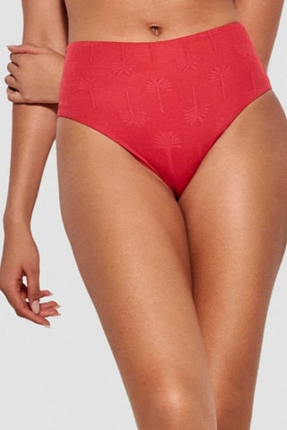Slip bikini a vita alta - Rosso