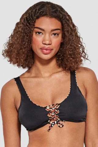 Reggiseno bikini con coppe double face - Bianco e nero