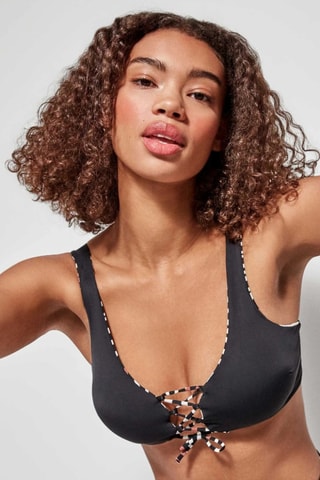 Reggiseno bikini con coppe double face - Bianco e nero