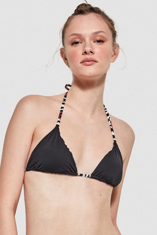 Reggiseno bikini con coppe double face - Bianco e nero
