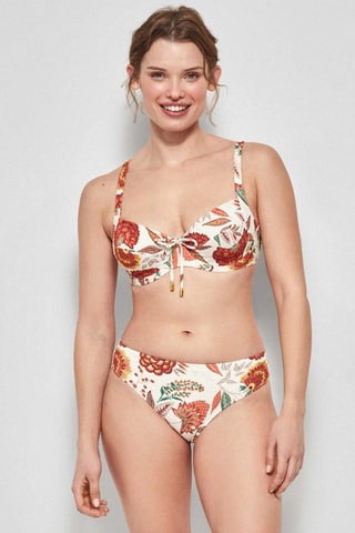 Slip bikini - Bianco e arancione