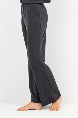 Pantaloni larghi a vita alta Loungewear - Nero