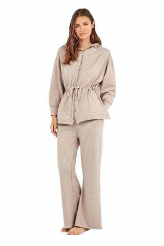 Pantaloni larghi a vita alta Loungewear - Cammello