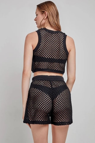 Shorts a vita alta Beach - Nero