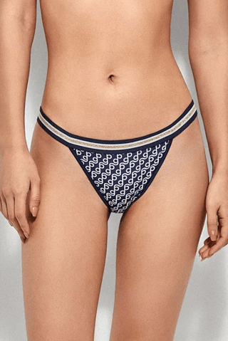 Slip bikini - Bianco e blu