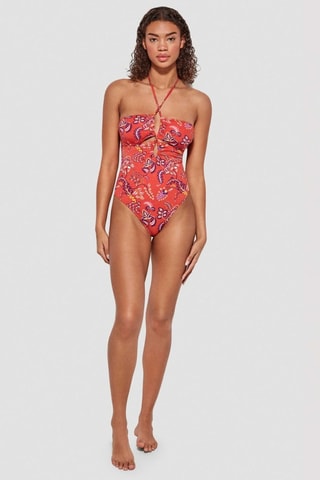 Costume intero con coppe - Rosso e viola