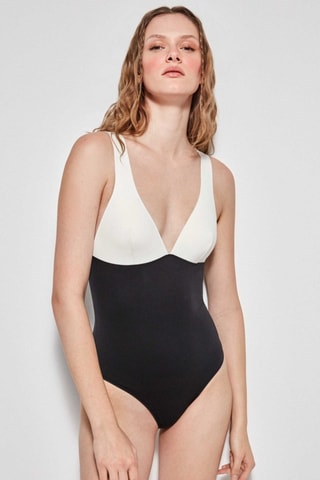 Costume intero con coppe - Nero