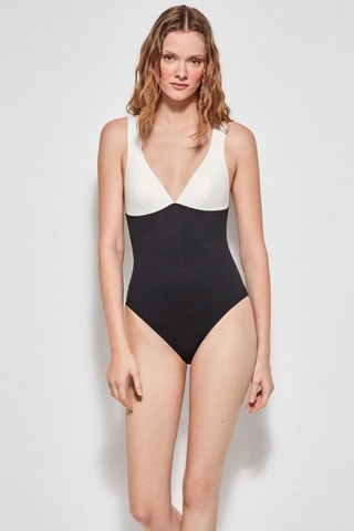 Costume intero con coppe - Nero