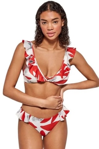 Slip bikini - Bianco e arancione