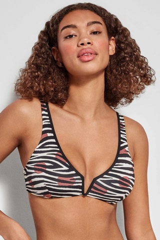 Reggiseno bikini con coppe double face - Bianco e nero