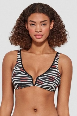 Reggiseno bikini con coppe double face - Bianco e nero