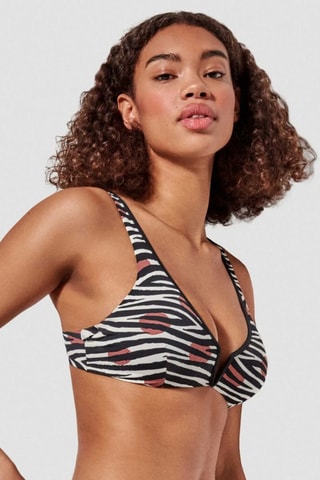 Reggiseno bikini con coppe double face - Bianco e nero