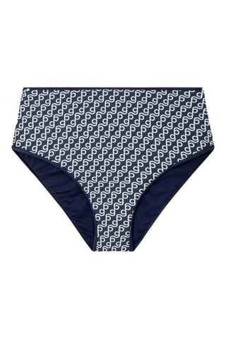 Slip bikini a vita alta - Bianco e blu
