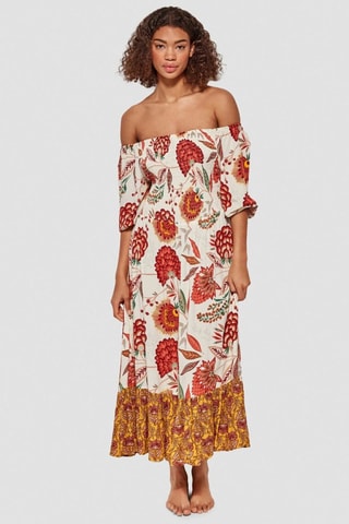 Abito lungo - Bianco e rosso