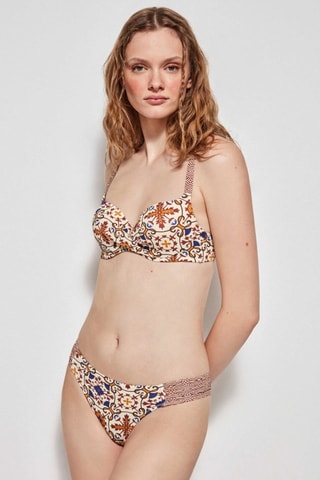 Slip bikini - Bianco e arancione