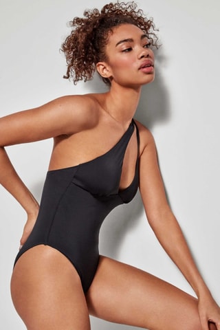 Costume intero con coppe - Nero