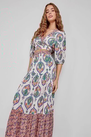 Crop top annodato Beach - Multicolore