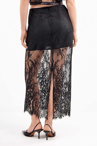 Gonna midi in pizzo a vita alta Party Edition - Nero