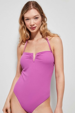 Costume intero con coppe - Viola