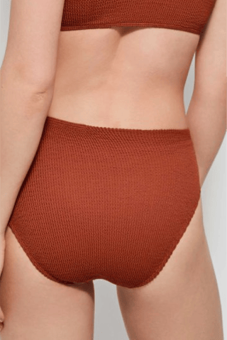 Slip bikini a vita alta - Rosso