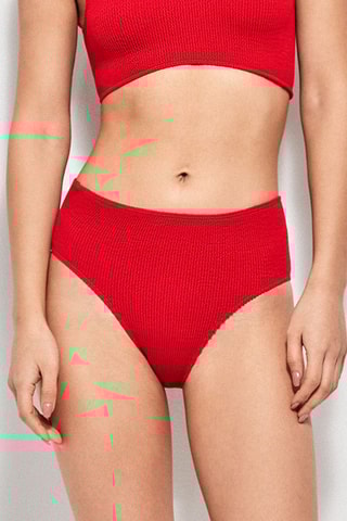 Slip bikini a vita alta - Rosso