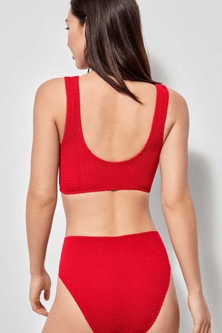 Slip bikini a vita alta - Rosso