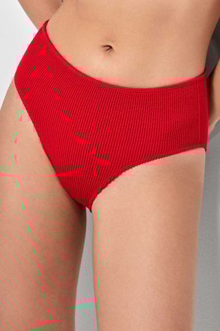 Slip bikini a vita alta - Rosso