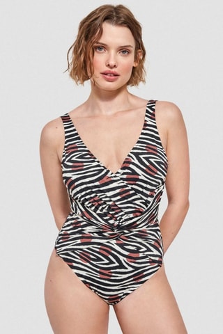 Costume intero con coppe - Bianco e nero