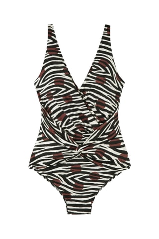 Costume intero con coppe - Bianco e nero