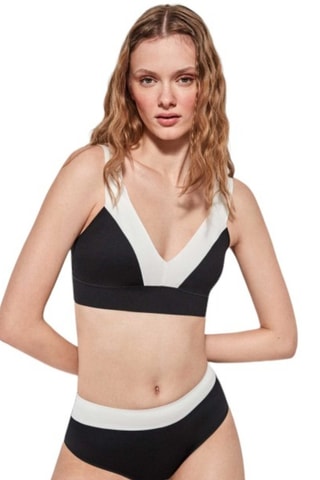 Slip bikini a vita alta - Nero