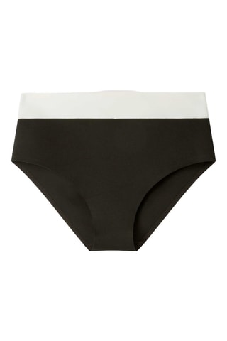 Slip bikini a vita alta - Nero