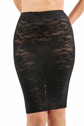 Gonna a tubino in pizzo a vita alta Party Edition - Nero