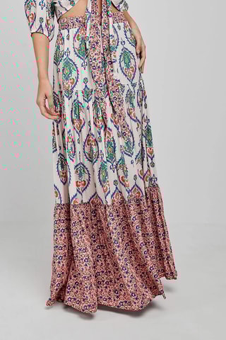 Gonna lunga a vita alta Beach - Multicolore