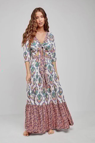 Gonna lunga a vita alta Beach - Multicolore