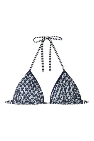 Reggiseno bikini con coppe - Bianco e blu
