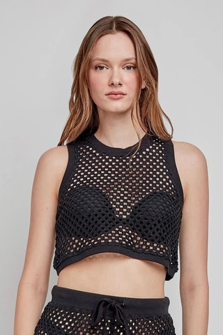 Crop top Beach - Nero