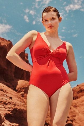 Costume intero con coppe Swim - Rosso